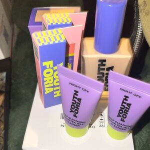 Makeup Set All by Youth Foria: Cleanser, Primer, Foundation, Nakery, & Brush
